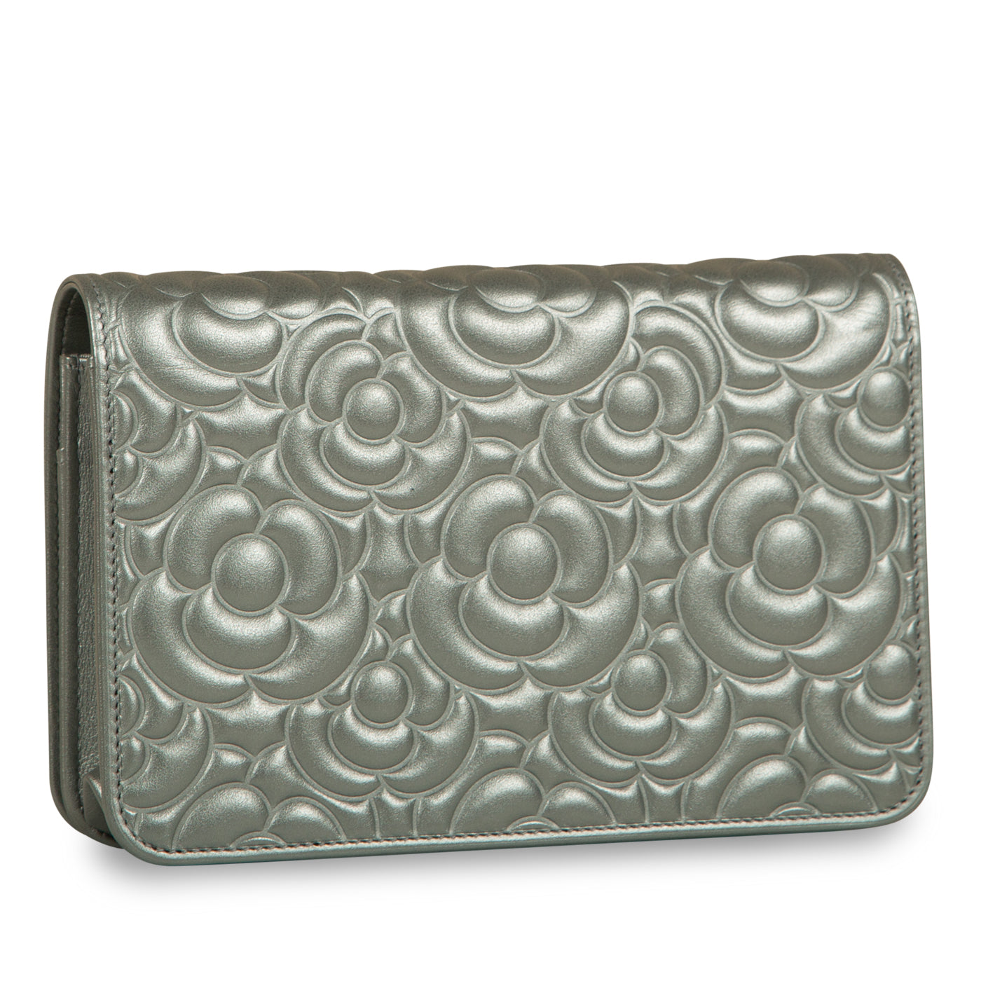 Chanel Wallet On Chain Lambskin Silver Crossbody