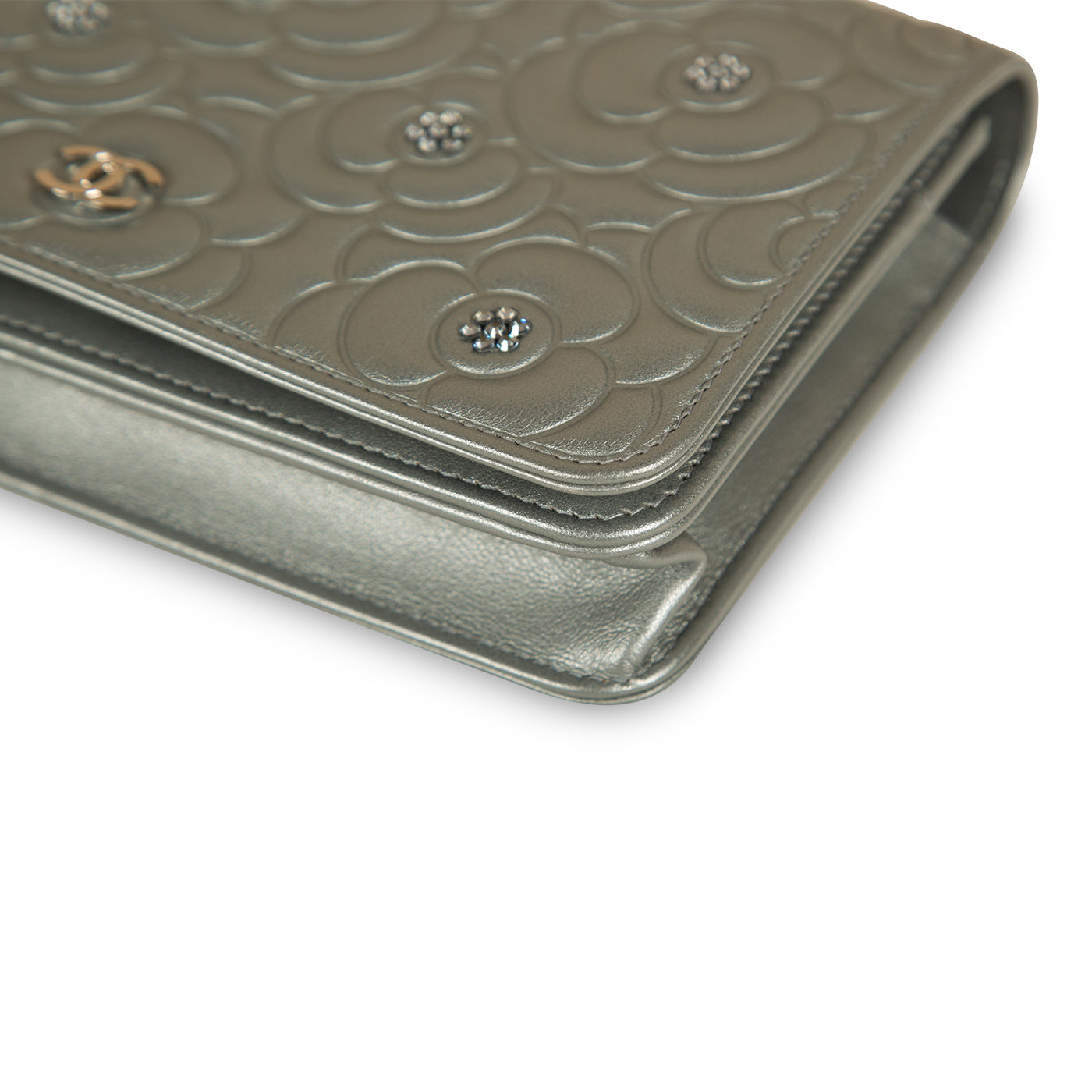 Chanel Wallet On Chain Lambskin Silver Crossbody