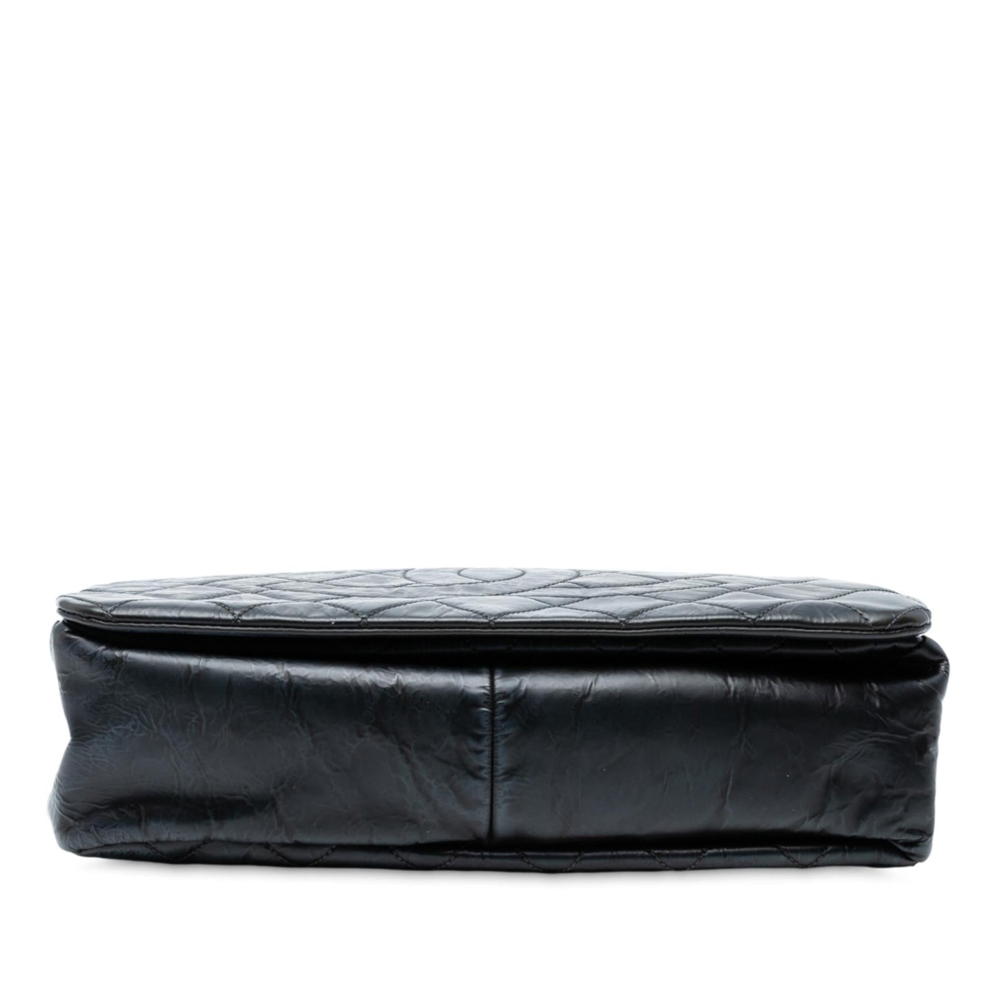 Chanel Xl Cc Glazed Quilted Calfskin Single Flap