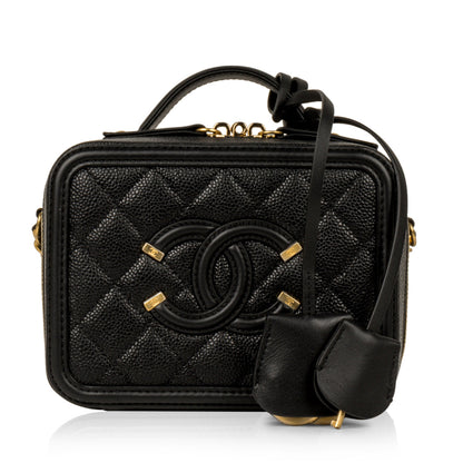 Chanel Vanity Caviar Black Clutch Style 7