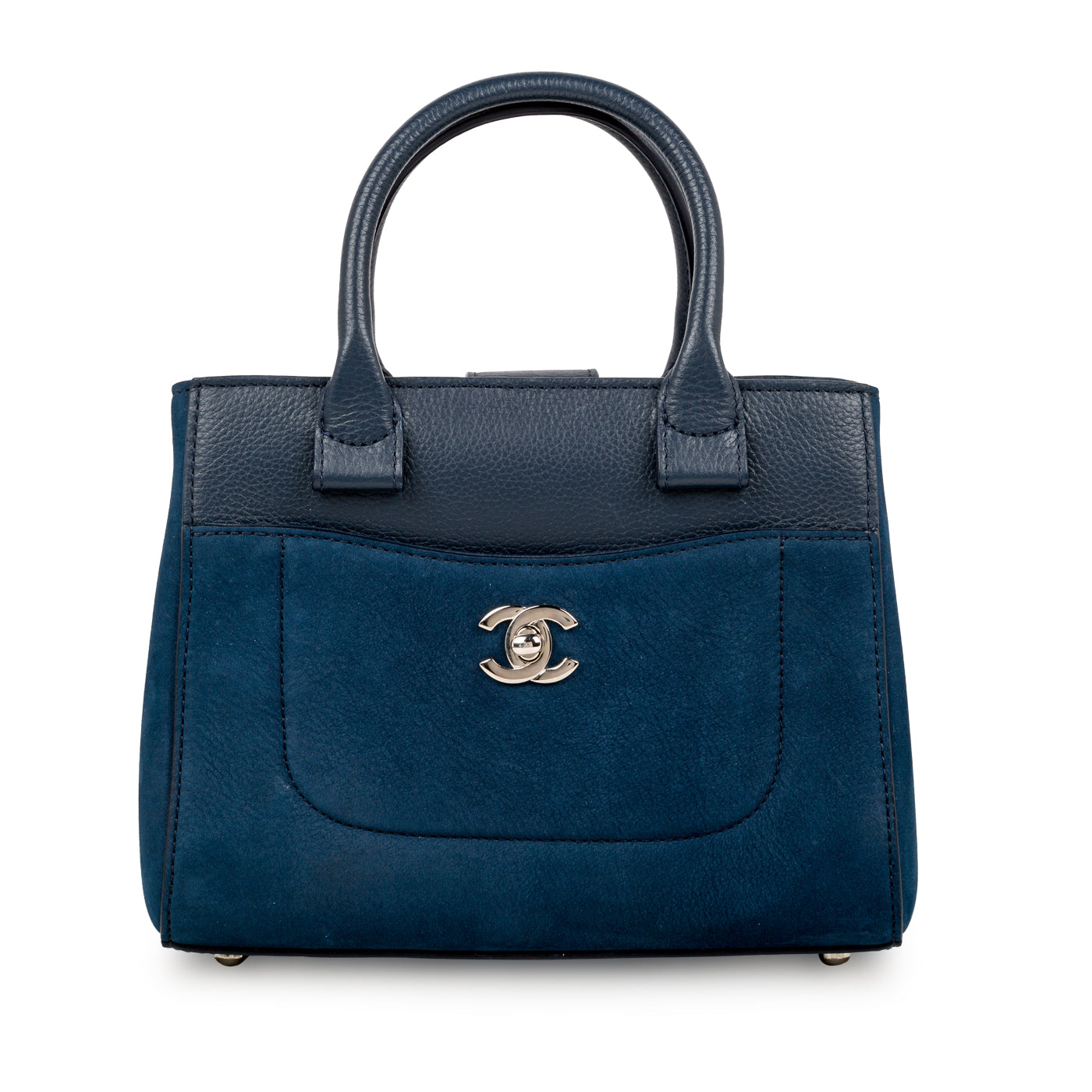 Chanel Coco Handle Calfskin Silver Shoulder Bag