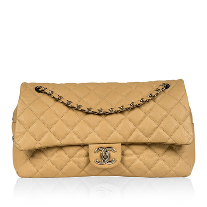 Chanel Classic Flap Caviar Silver Shoulder Bag Style 21