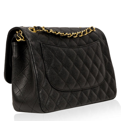 Chanel Classic Flap Caviar Black Shoulder Bag Style 35