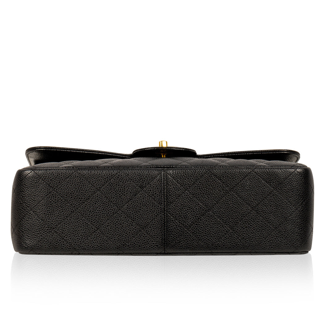 Chanel Classic Flap Caviar Black Shoulder Bag Style 35