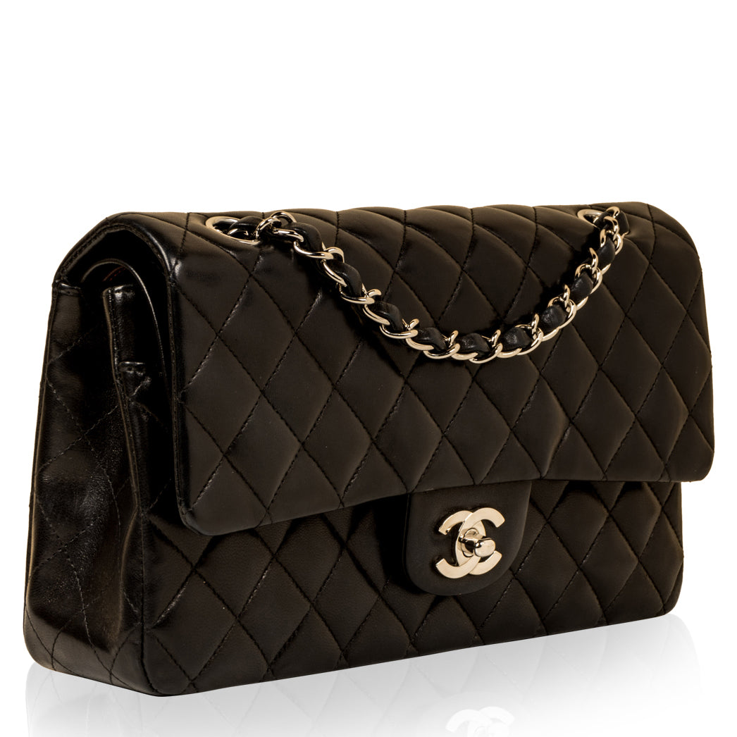 Chanel Classic Flap Lambskin Black Shoulder Bag Style 140