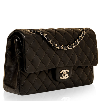 Chanel Classic Flap Lambskin Black Shoulder Bag Style 140