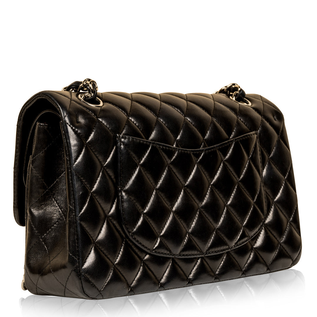 Chanel Classic Flap Lambskin Black Shoulder Bag Style 140