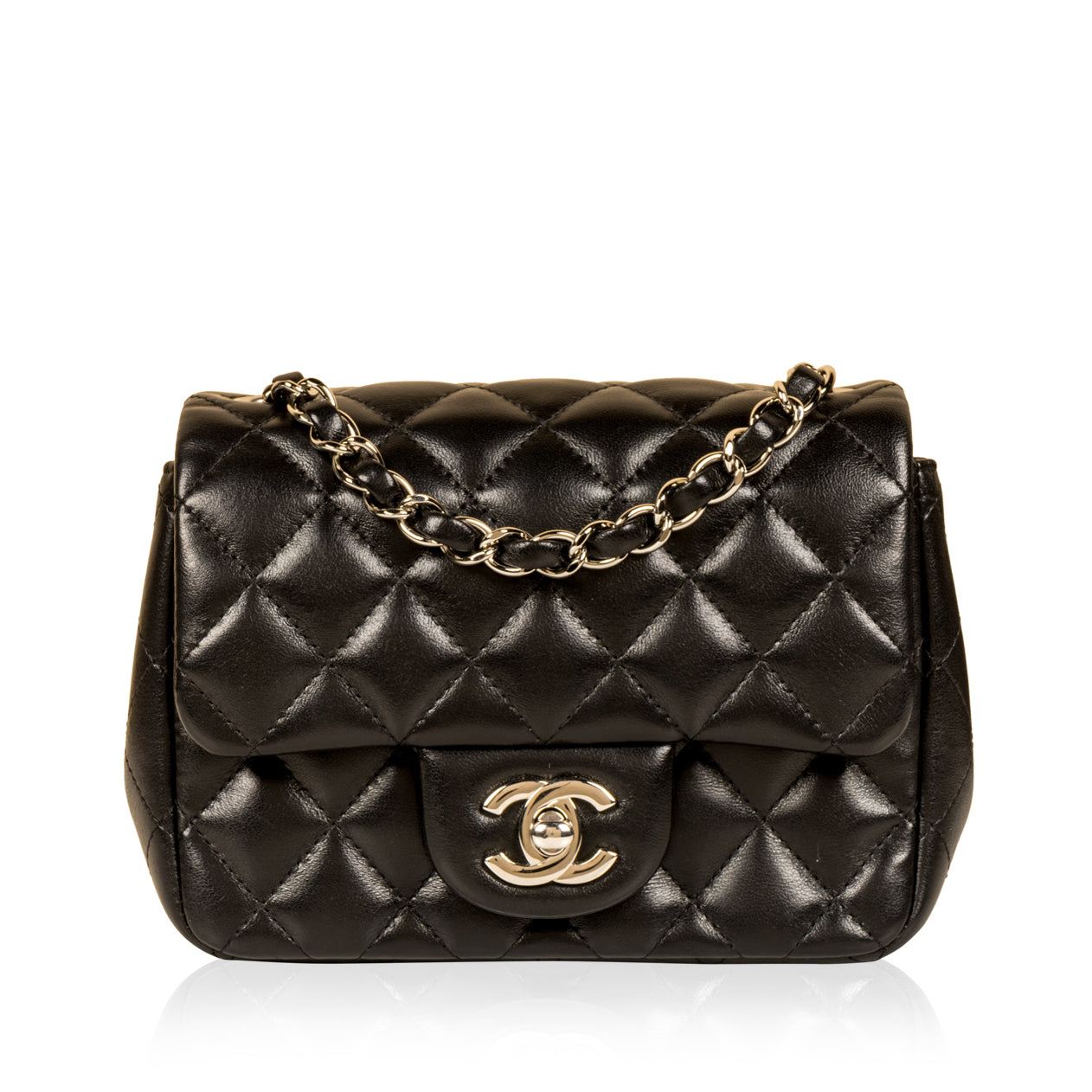 Chanel Classic Flap Lambskin Black Shoulder Bag Style 248