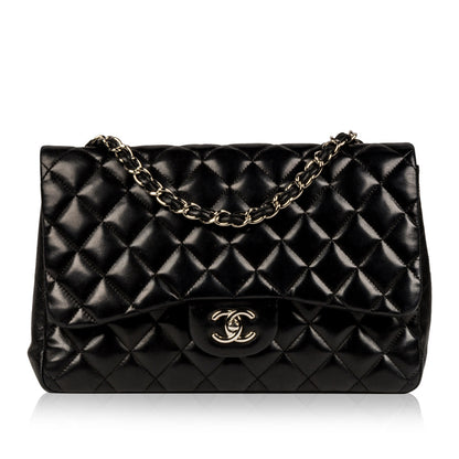 Chanel Classic Flap Lambskin Black Shoulder Bag Style 56
