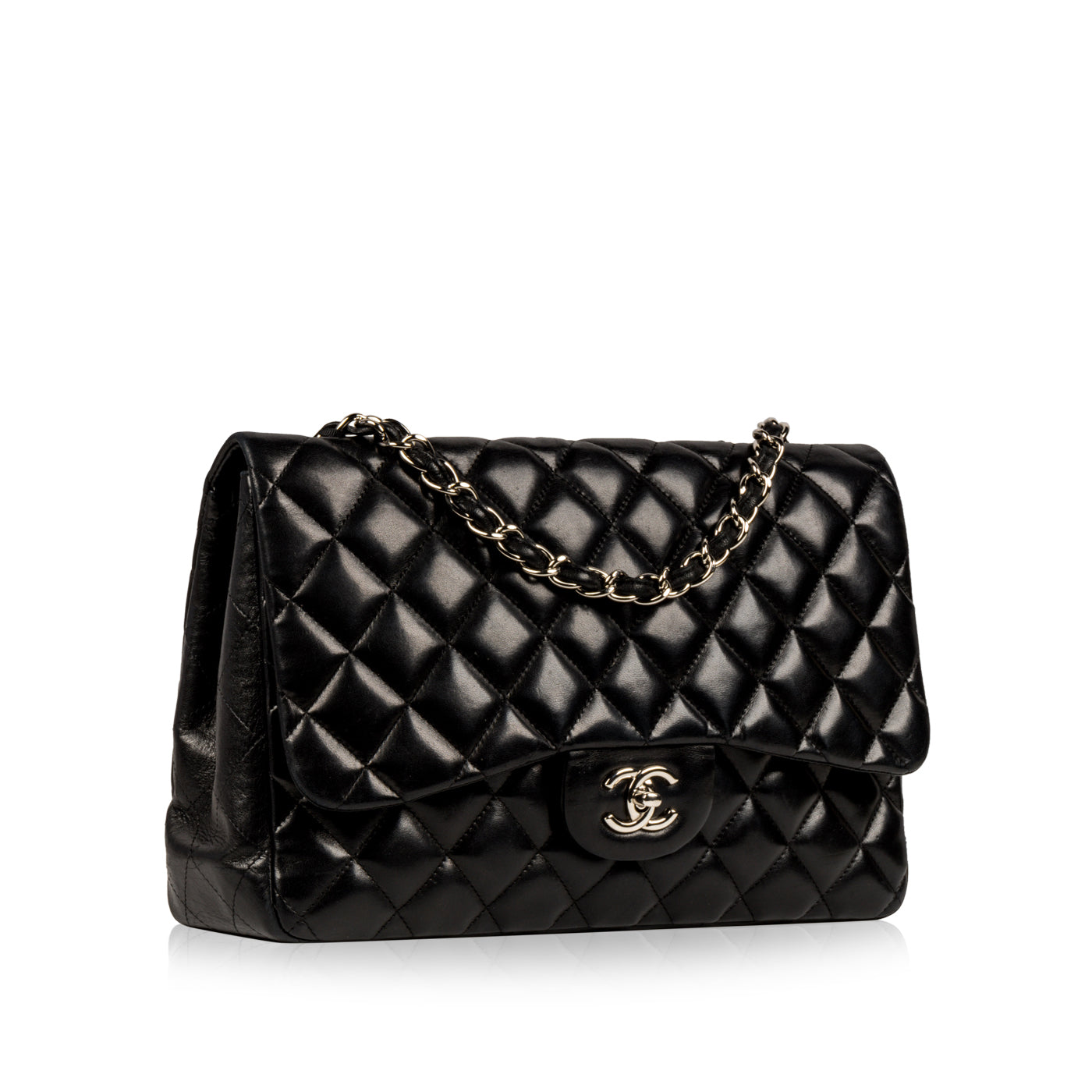 Chanel Classic Flap Lambskin Black Shoulder Bag Style 56