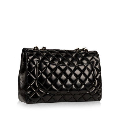 Chanel Classic Flap Lambskin Black Shoulder Bag Style 56