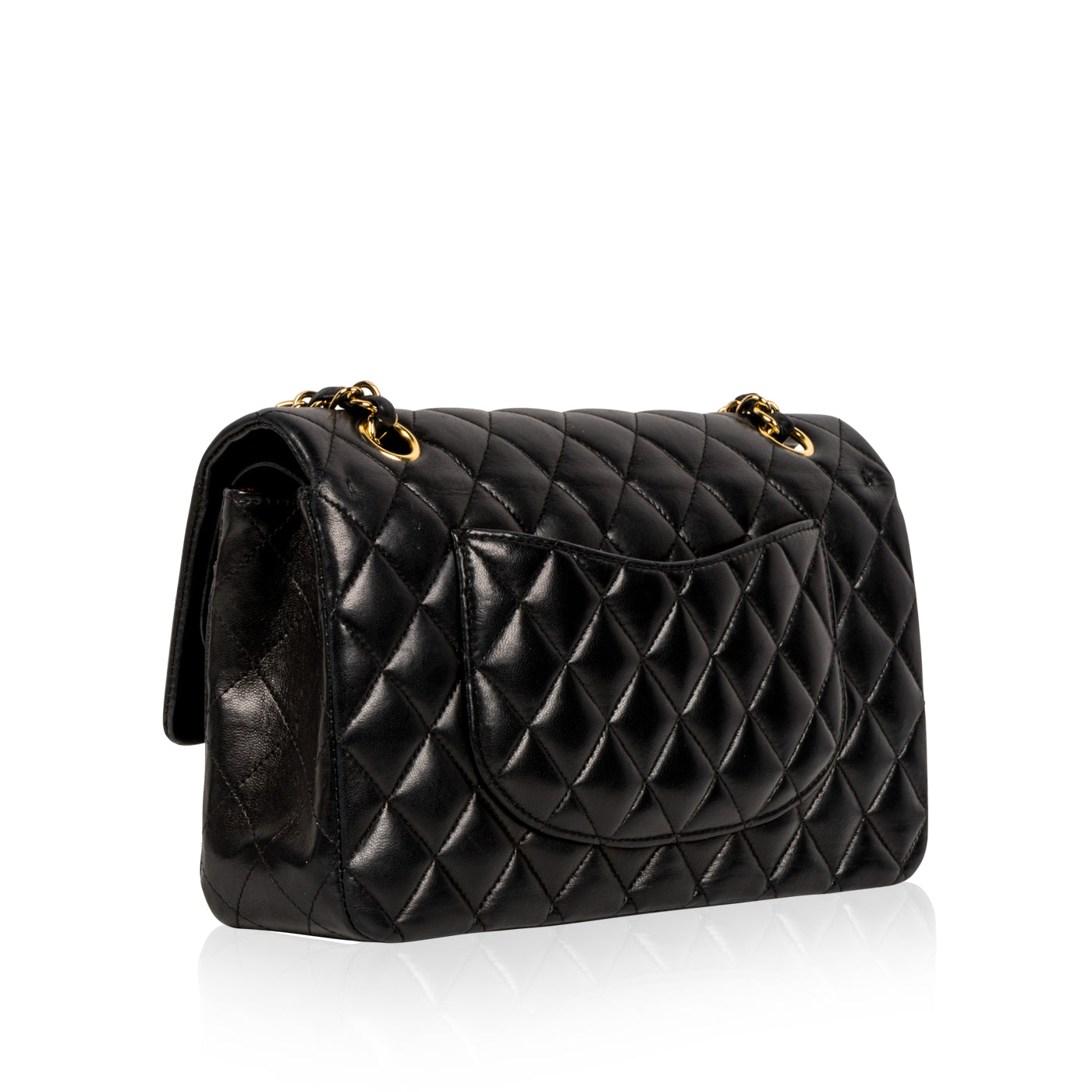 Chanel Classic Flap Lambskin Black Shoulder Bag Style 142