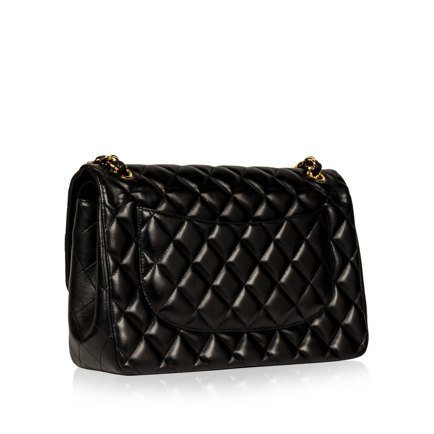 Chanel Classic Flap Lambskin Black Shoulder Bag Style 58