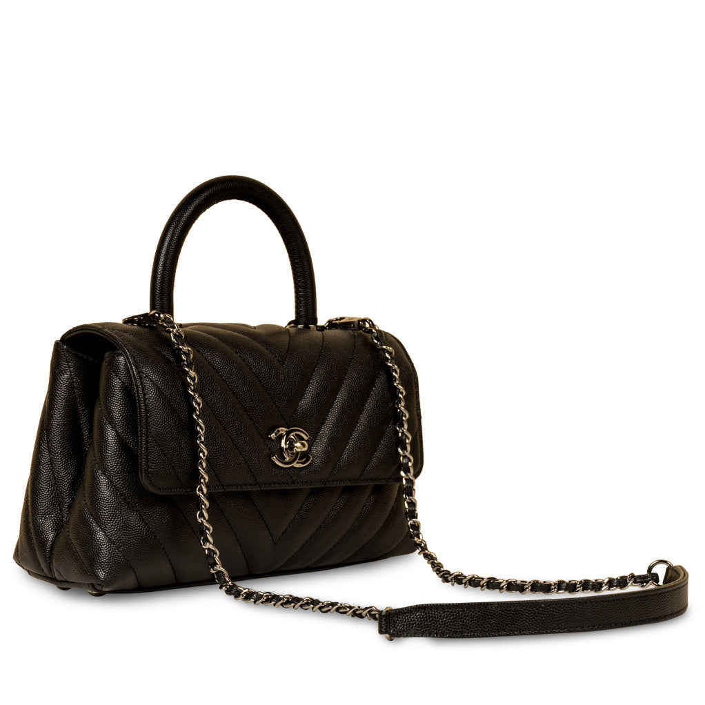 Chanel Coco Handle Caviar Black Shoulder Bag Style 6