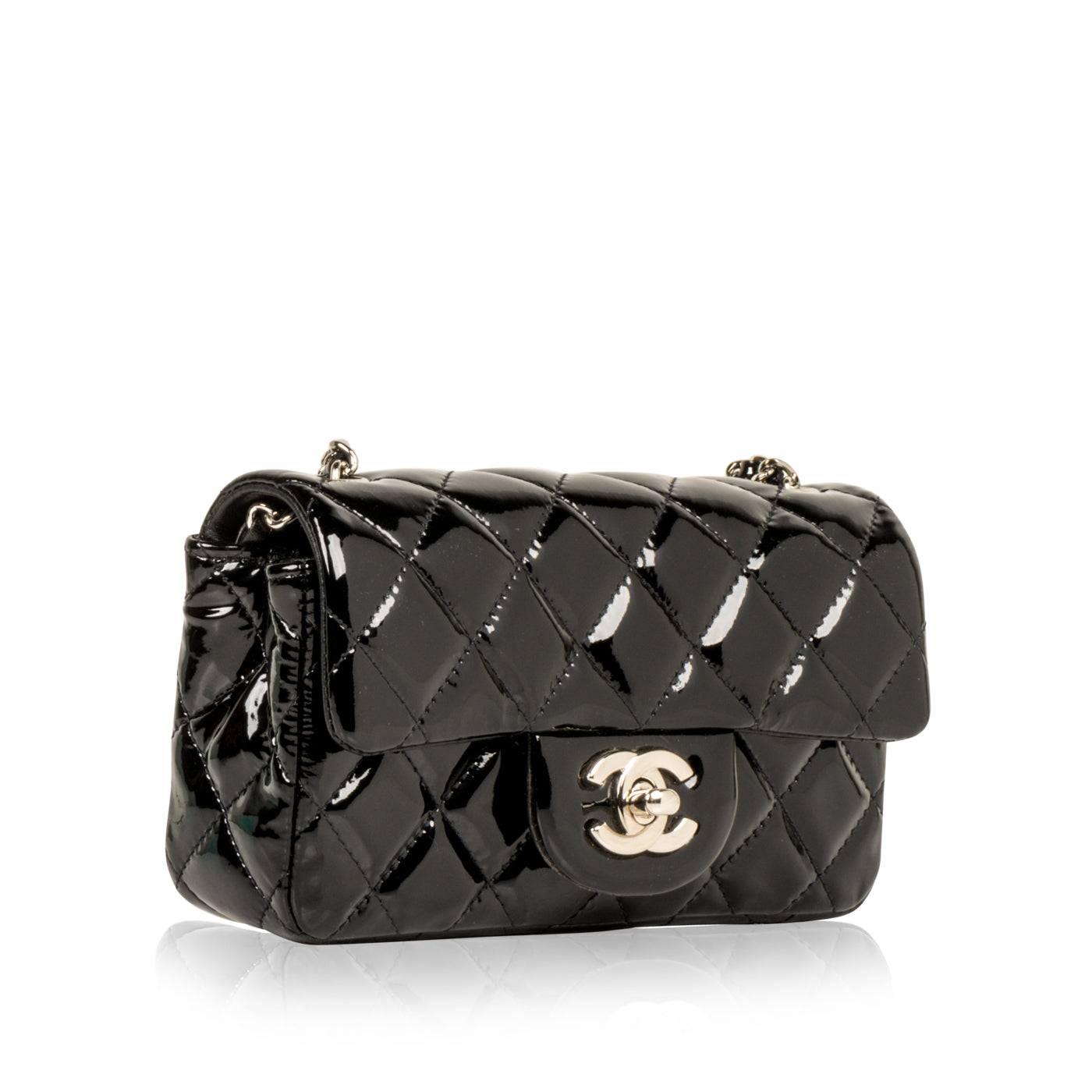 Chanel Classic Flap Patent Leather Black Shoulder Bag Style 14