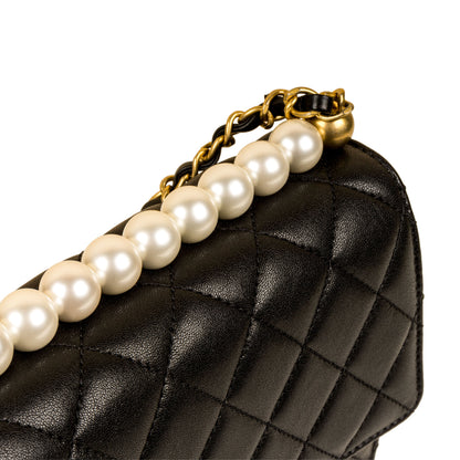 Chanel Classic Flap Lambskin Black Shoulder Bag Style 345