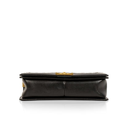 Chanel Boy Bag Lambskin Black Shoulder Bag Style 63