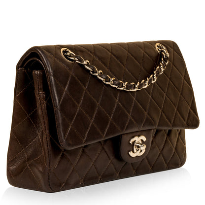 Chanel Classic Flap Lambskin Brown Shoulder Bag Style 3