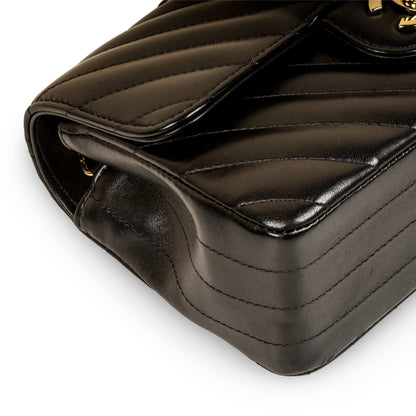 Chanel Classic Flap Lambskin Black Shoulder Bag Style 205