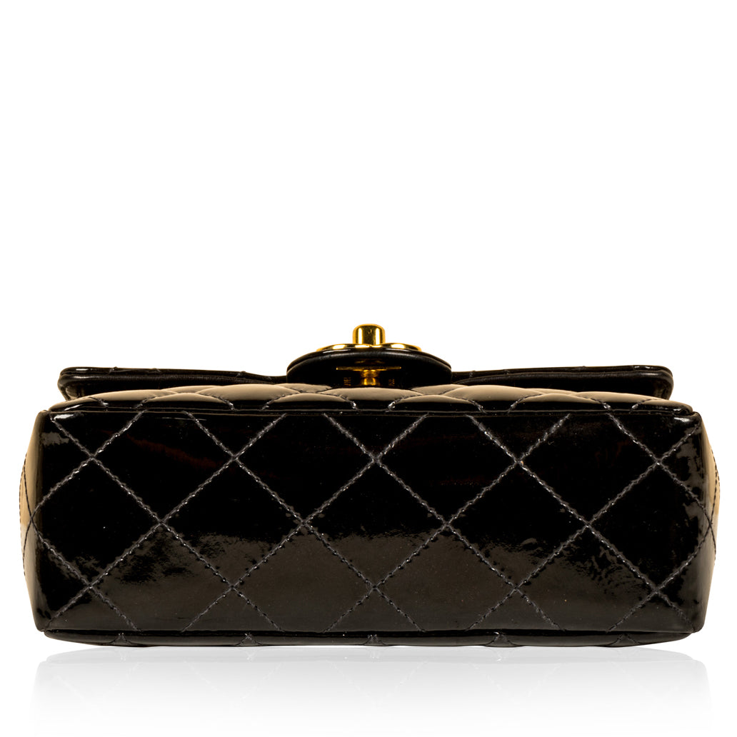 Chanel Classic Flap Patent Leather Black Shoulder Bag Style 12