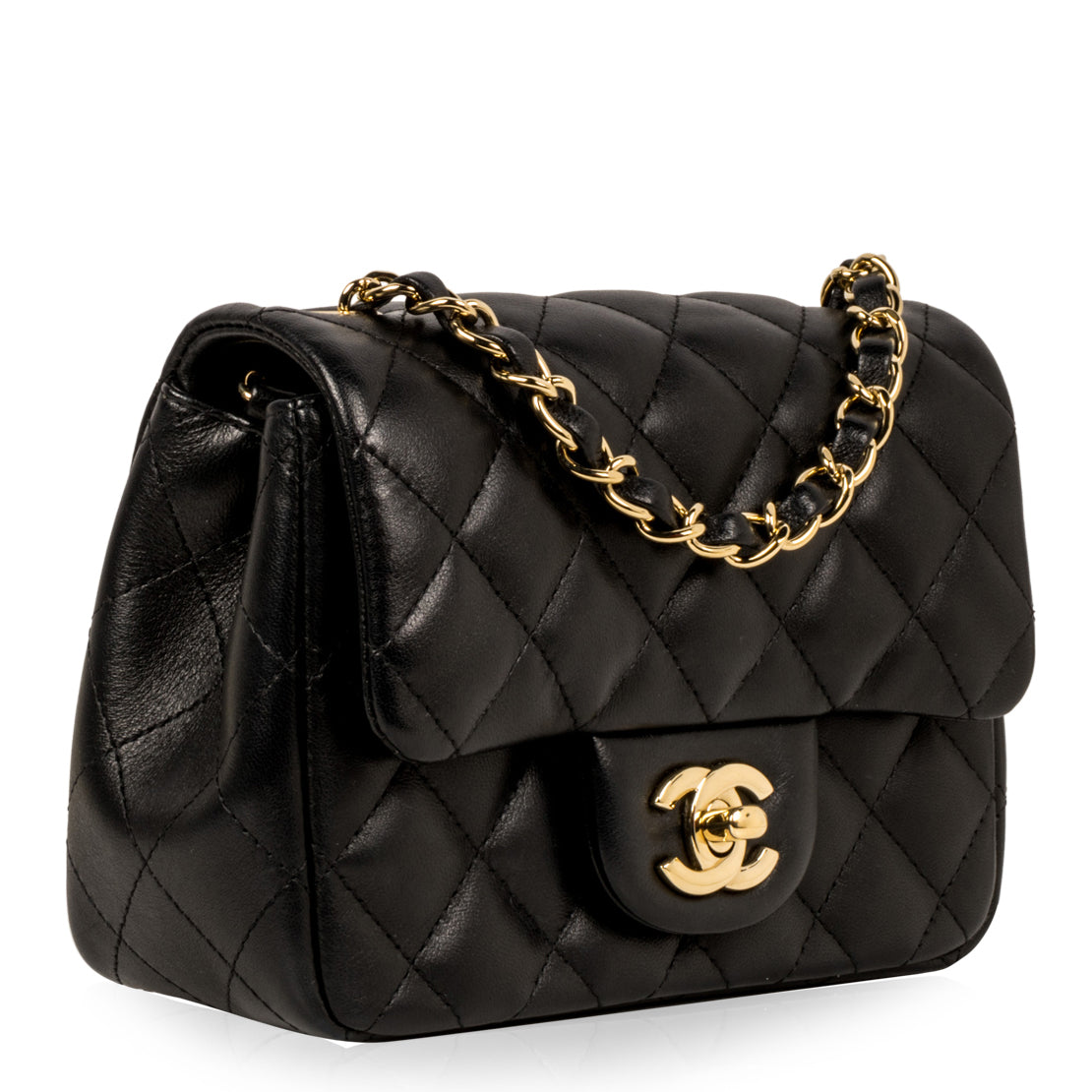 Chanel Classic Flap Lambskin Black Shoulder Bag Style 250
