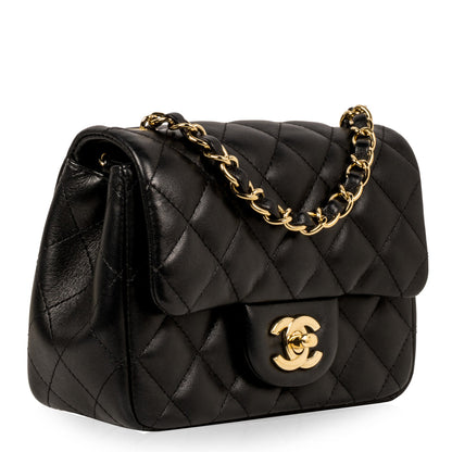 Chanel Classic Flap Lambskin Black Shoulder Bag Style 250