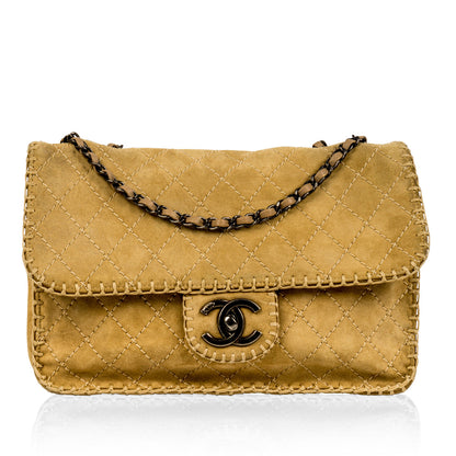 Chanel Boy Leather Beige Shoulder Bag