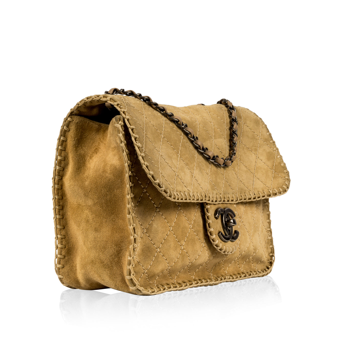 Chanel Boy Leather Beige Shoulder Bag