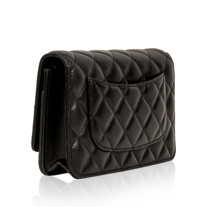 Chanel Classic Flap Lambskin Black Crossbody Style 4