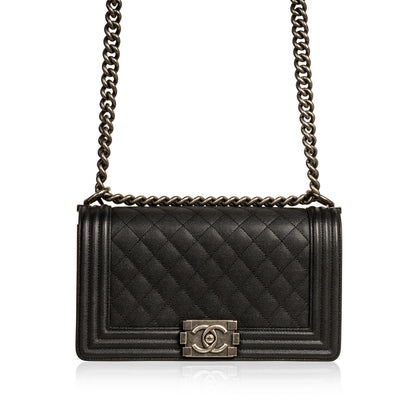 Chanel Boy Bag Caviar Black Shoulder Bag Style 14