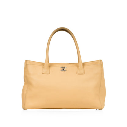 Chanel Timeless Leather Silver Tote Bag Leather