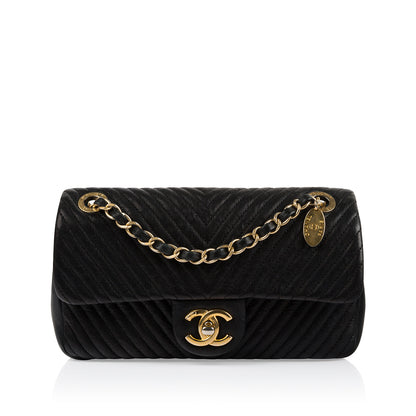 Chanel Classic Flap Leather Black Shoulder Bag Leather