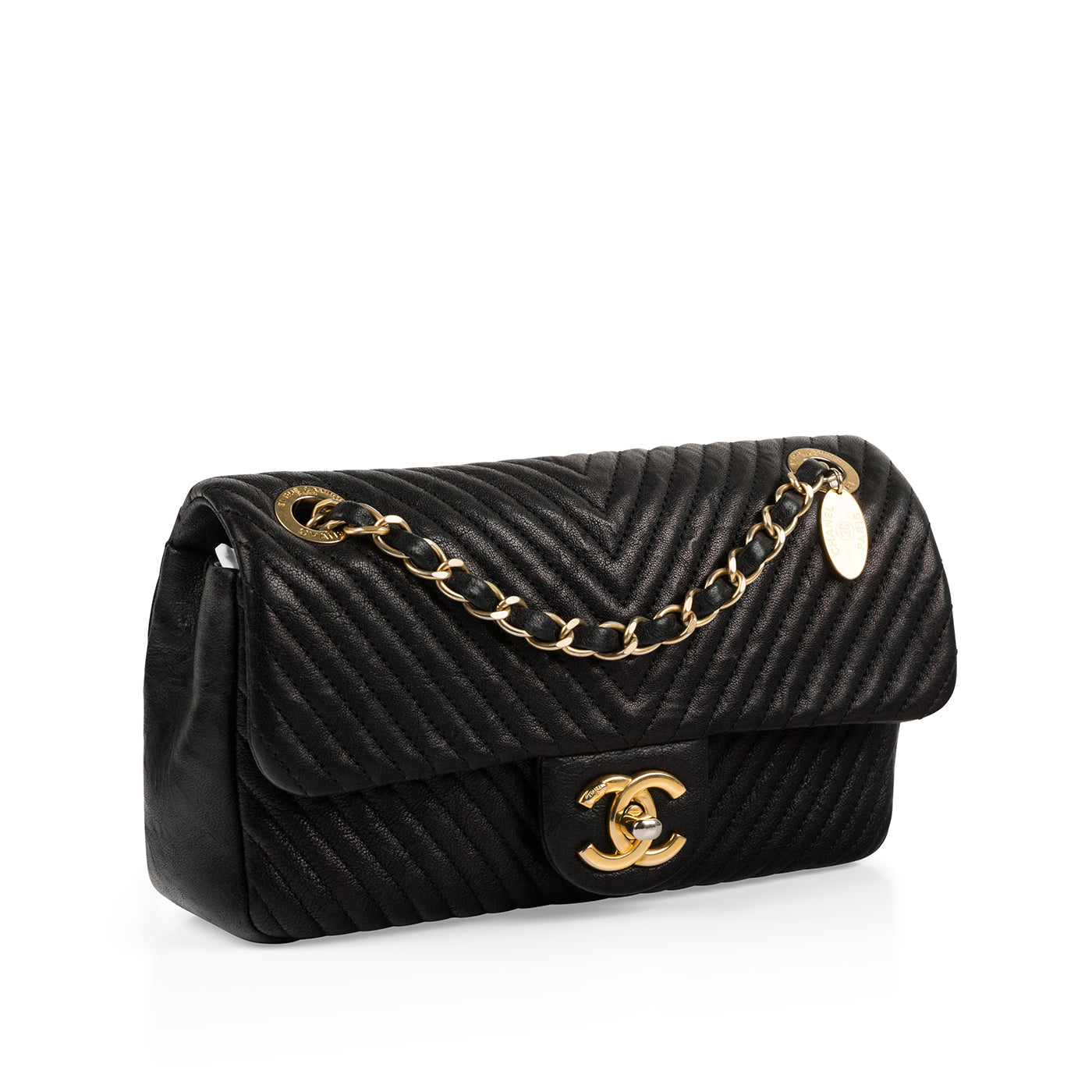 Chanel Classic Flap Leather Black Shoulder Bag Leather