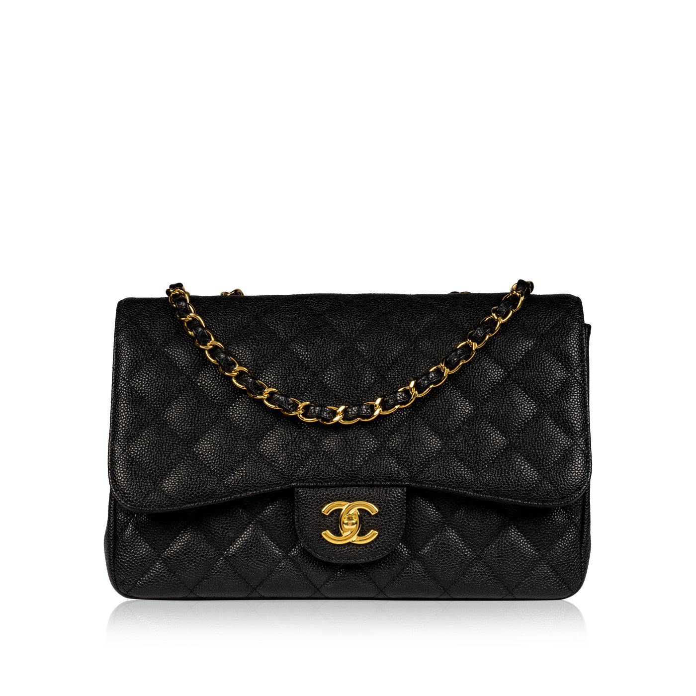 Chanel Classic Flap Caviar Black Shoulder Bag Style 56