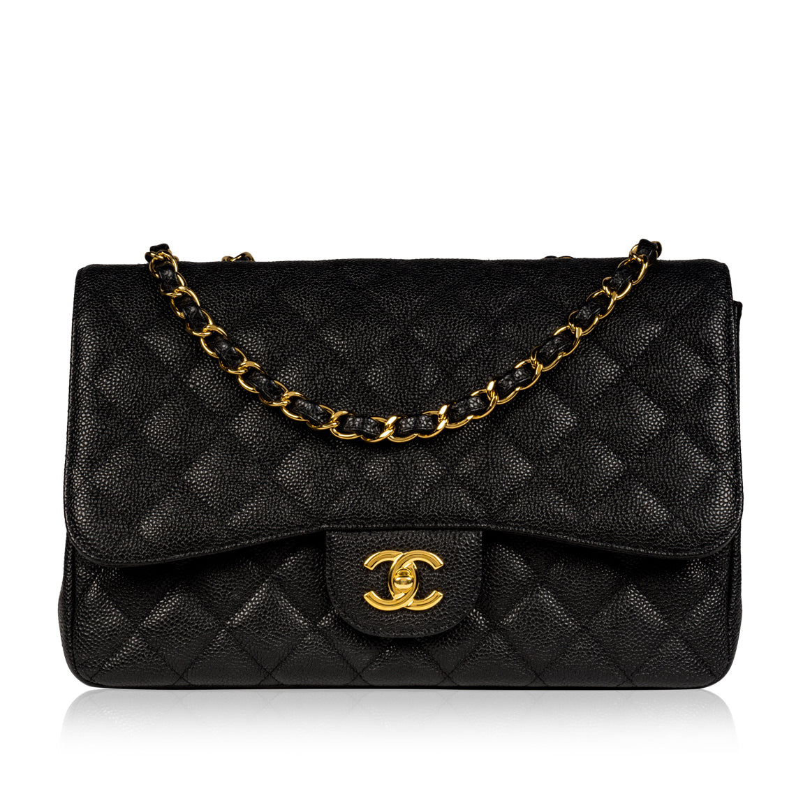 Chanel Classic Flap Caviar Black Shoulder Bag Style 56