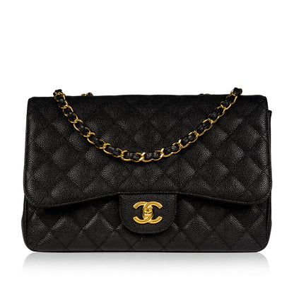 Chanel Classic Flap Caviar Black Shoulder Bag Style 56