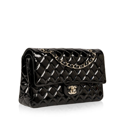 Chanel Classic Flap Patent Leather Black Shoulder Bag Style 6