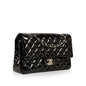 Chanel Classic Flap Patent Leather Black Shoulder Bag Style 6