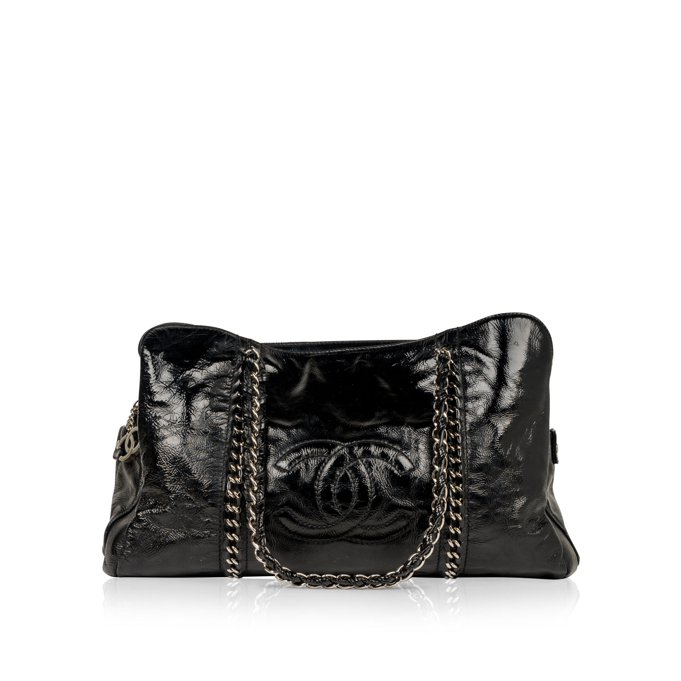Chanel Timeless Patent Leather Black Tote Bag