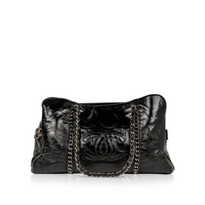 Chanel Timeless Patent Leather Black Tote Bag