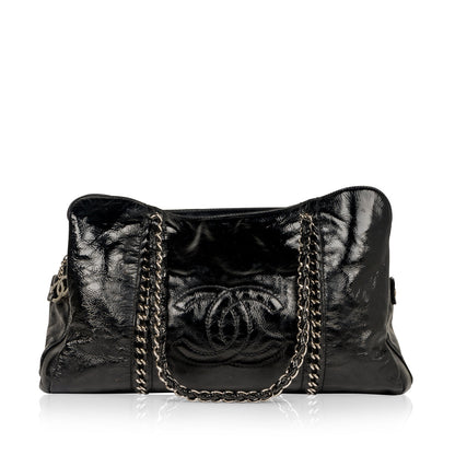 Chanel Timeless Patent Leather Black Tote Bag