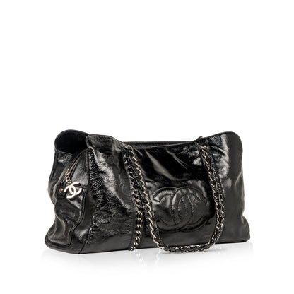 Chanel Timeless Patent Leather Black Tote Bag