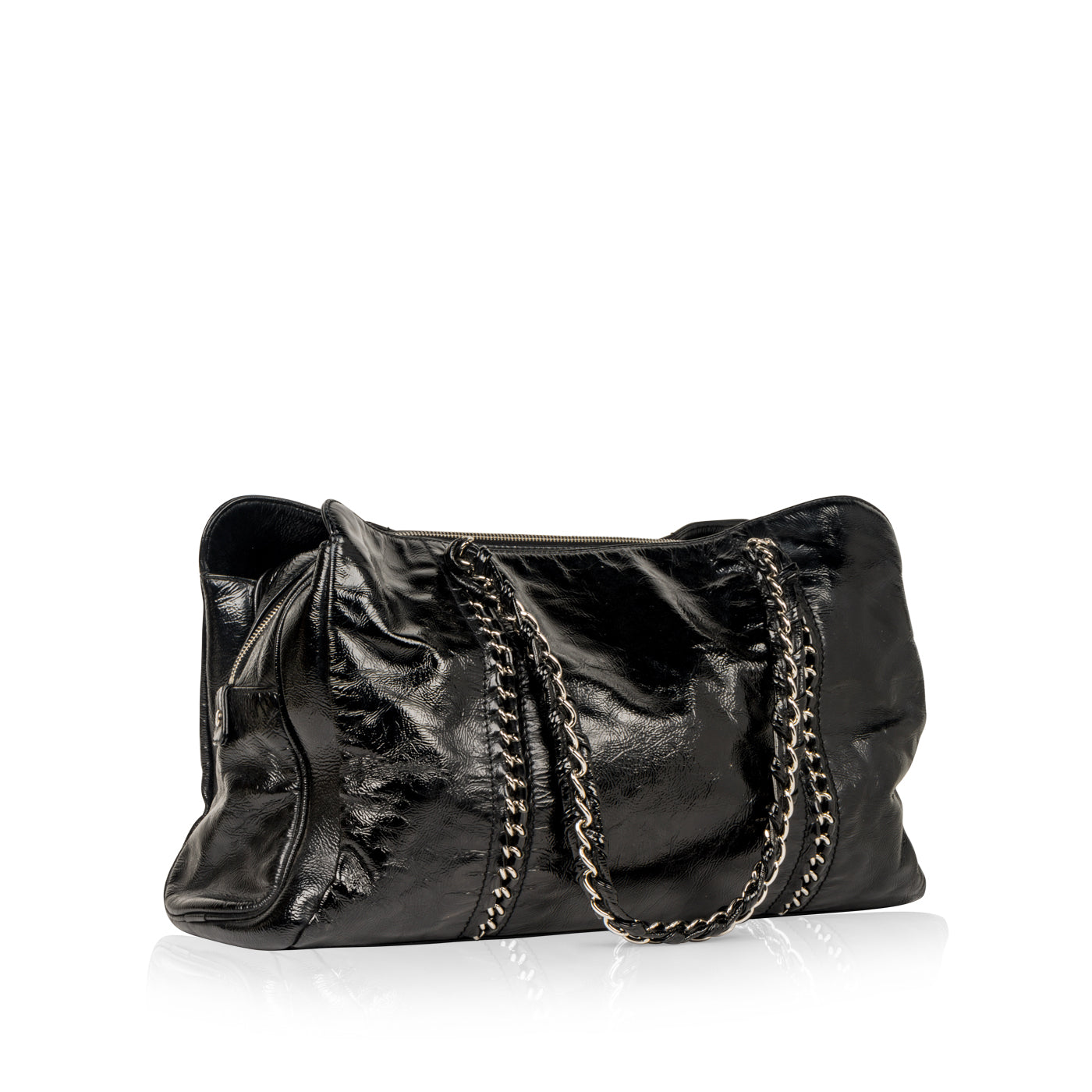 Chanel Timeless Patent Leather Black Tote Bag