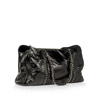 Chanel Timeless Patent Leather Black Tote Bag