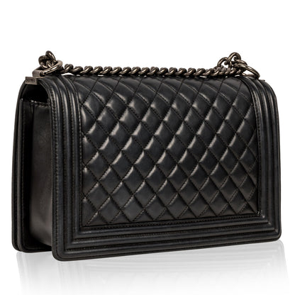 Chanel Boy Bag Lambskin Black Shoulder Bag Style 64
