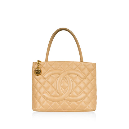 Chanel Medallion Caviar Gold Tote Bag