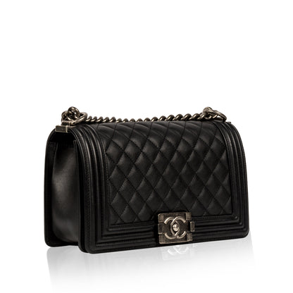Chanel Boy Bag Caviar Black Shoulder Bag Style 7