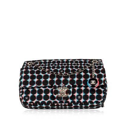 Chanel Polka-Dot Nylon Flap Bag