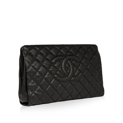 Chanel Timeless Caviar Black Clutch Caviar