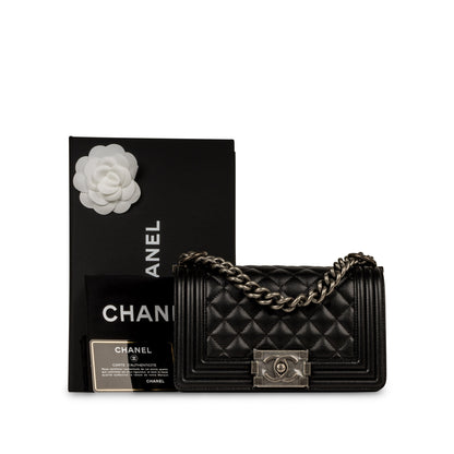 Chanel Boy Bag Caviar Black Shoulder Bag Style 21
